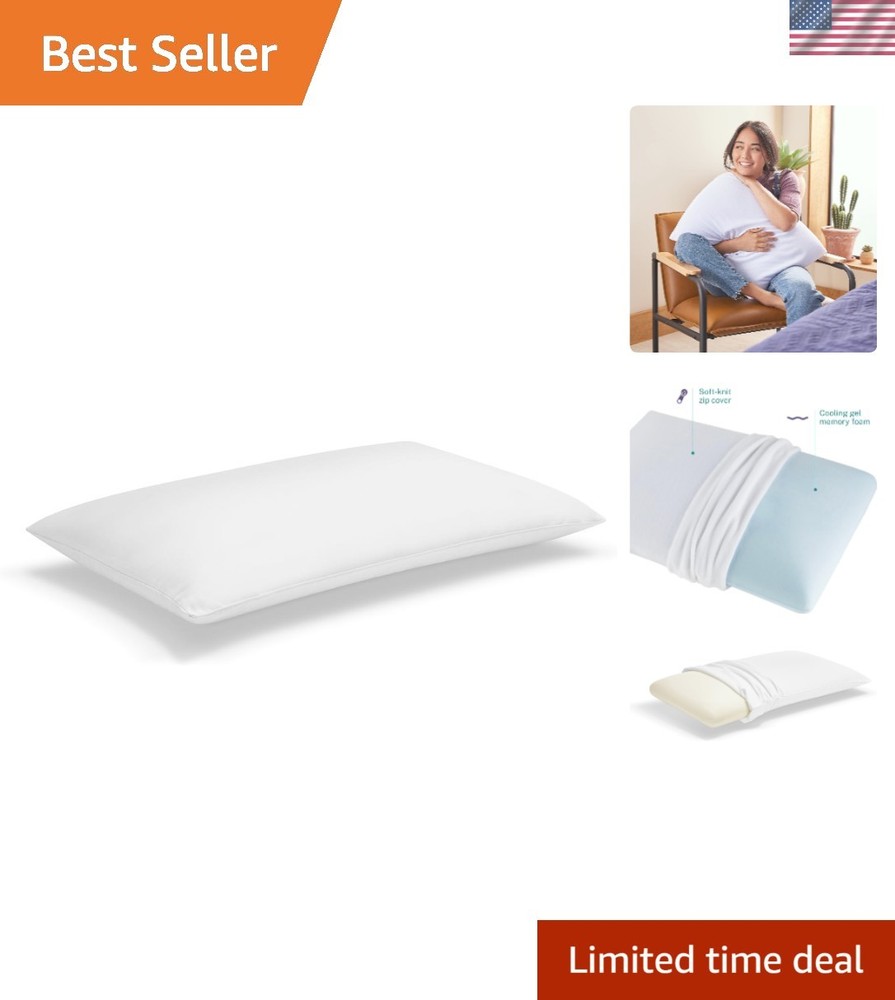 Plush Cooling Memory Foam Pillow - Perfect for Side, Back, and Stomach Sleepers