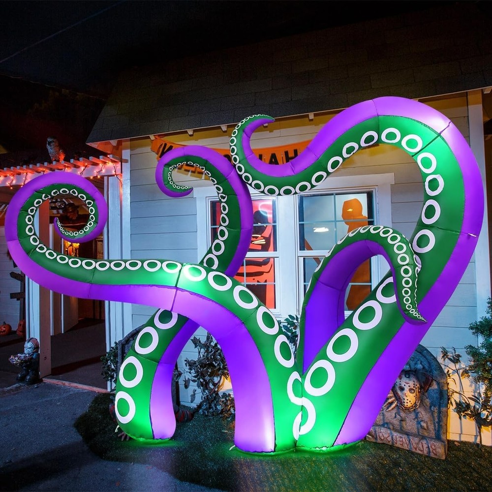 7.2FT LED Halloween Inflatable Octopus Outdoor Yard Decoration