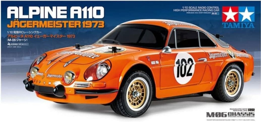 Tamiya 1/10 RC Car Kit Alpine A110 Jagermeister 1973 M-06 Chassis 58708