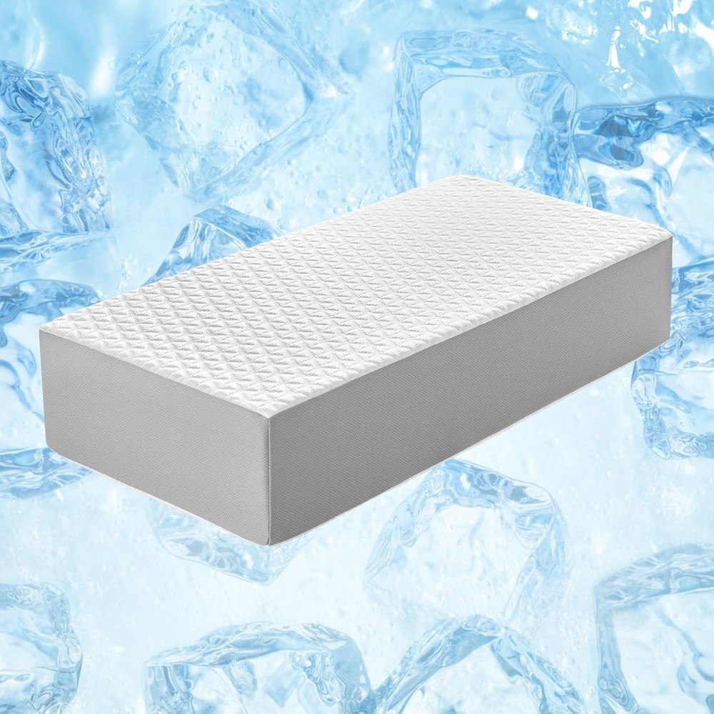 Cooling Cube Pillow for Side Sleepers, Square Memory Foam 24x12x4