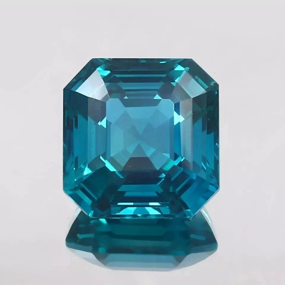10ct Natural Indicolite Tourmaline Asscher Cut Loose Gemstone Blue Green