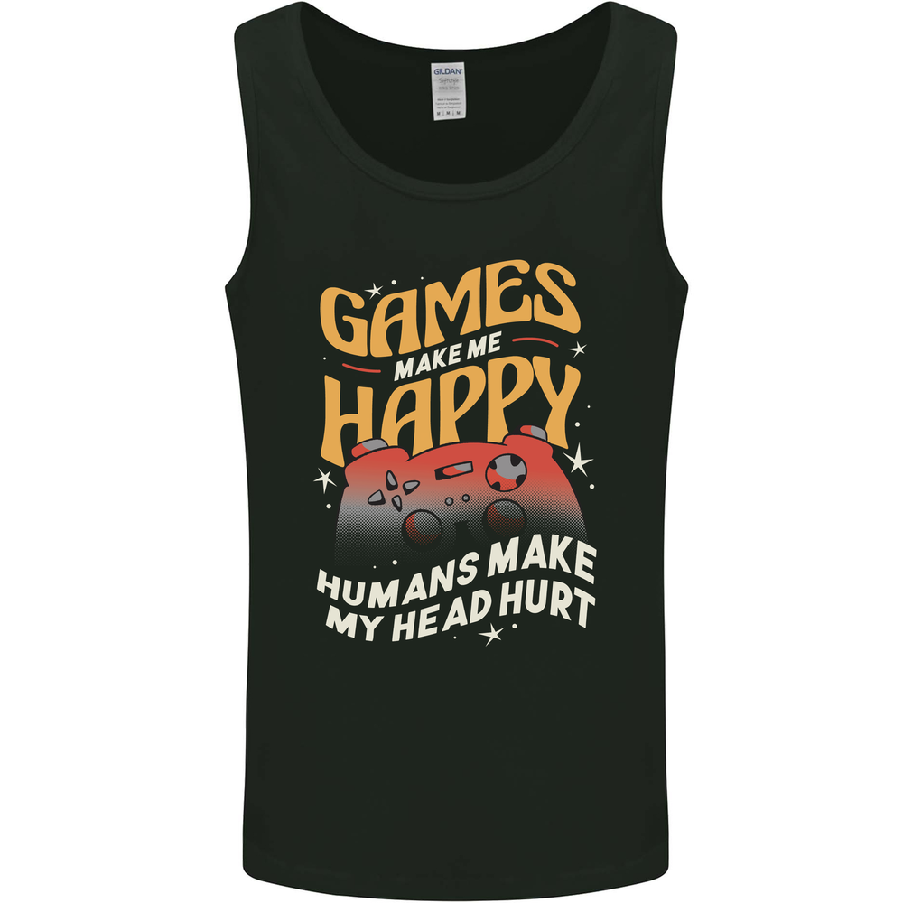 Antisocial Gamer Video Gaming Joypad Mens Vest Tank Top