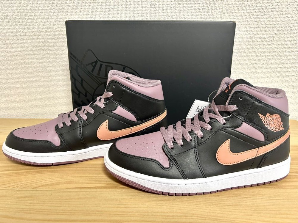 Nike Air Jordan 1 Mid SE Black Sky J Mauve White Sky Orange Men Size 9 US SNK1109
