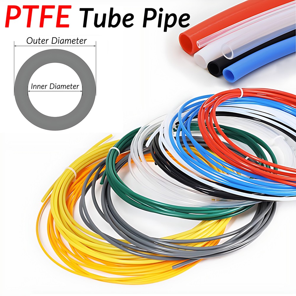 PTFE Tube Tubing Pipe Hose OD 4mm ID 3mm Heat Resistant ØID 0.3~7mm Multi Colors