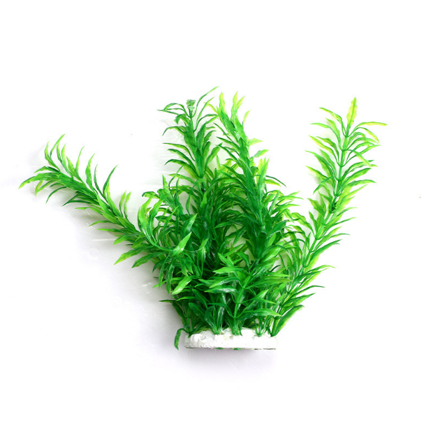 2pcs 24cm Plastic Aquarium Grass Soft Simulated Aquatic Plants for Landscaping