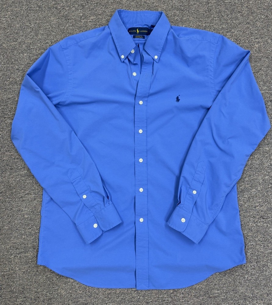 Ralph Lauren Men's Blue Long Sleeve Dress Shirt Size Large.
