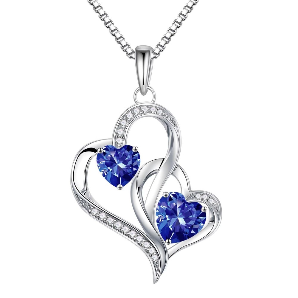 December Birthstone Necklace for Her - Gifts for Mom, Tanzanite & Sterling Si...