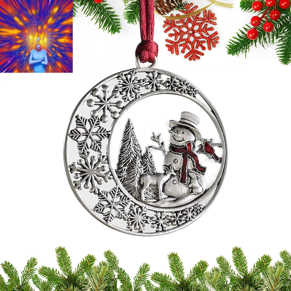 Christmas Ornaments, 2024 Solid Pewter Christmas Tree Ornament Handcrafted Metal