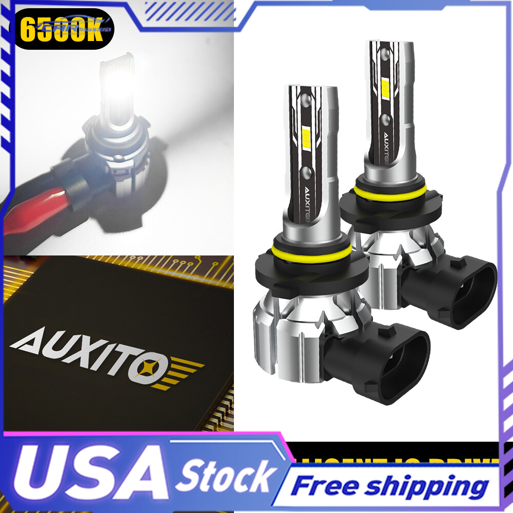 9005 LED Auxito Headlight Combo High Low Beam Bulbs Kit White Super Bright Lamps