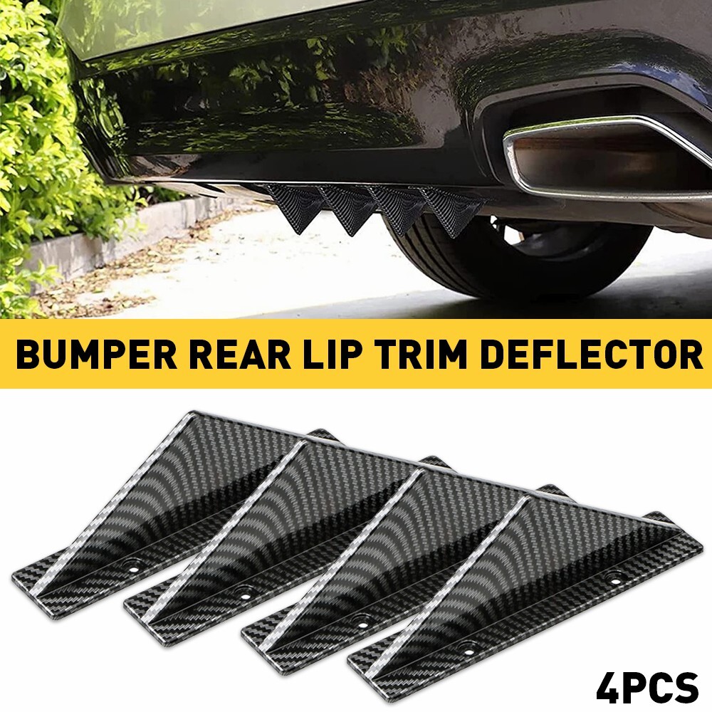 4pcs Carbon Fiber Rear Bumper Diffuser Splitters Lip Wing For Cars