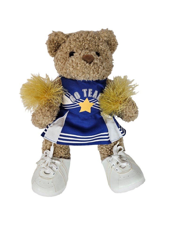 Build a Bear Cheerleader Fuzzy Teddy Plush Stuffed Animal