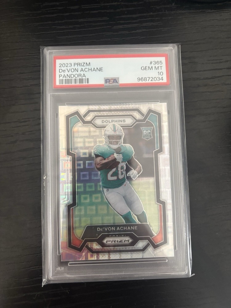 De’Von Achane Pandora Prizm GEM MT 10 Rookie Card Collectible 2023
