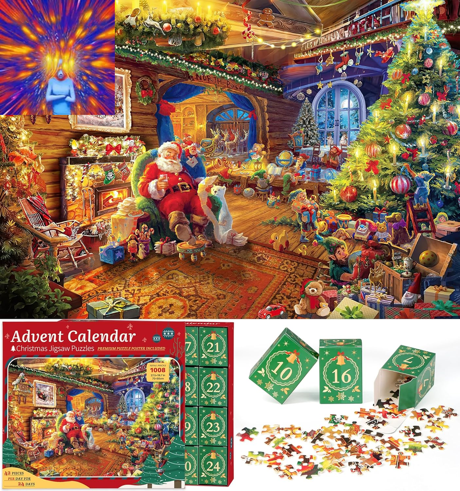 Puzzle Advent Calendar 2024 Christmas Puzzle for Kids Adults - Santa'S Workshop