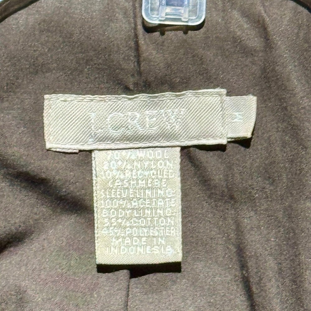 J.Crew Wool Blend Topcoat Pea Coat Button Front Brown Men's Size M