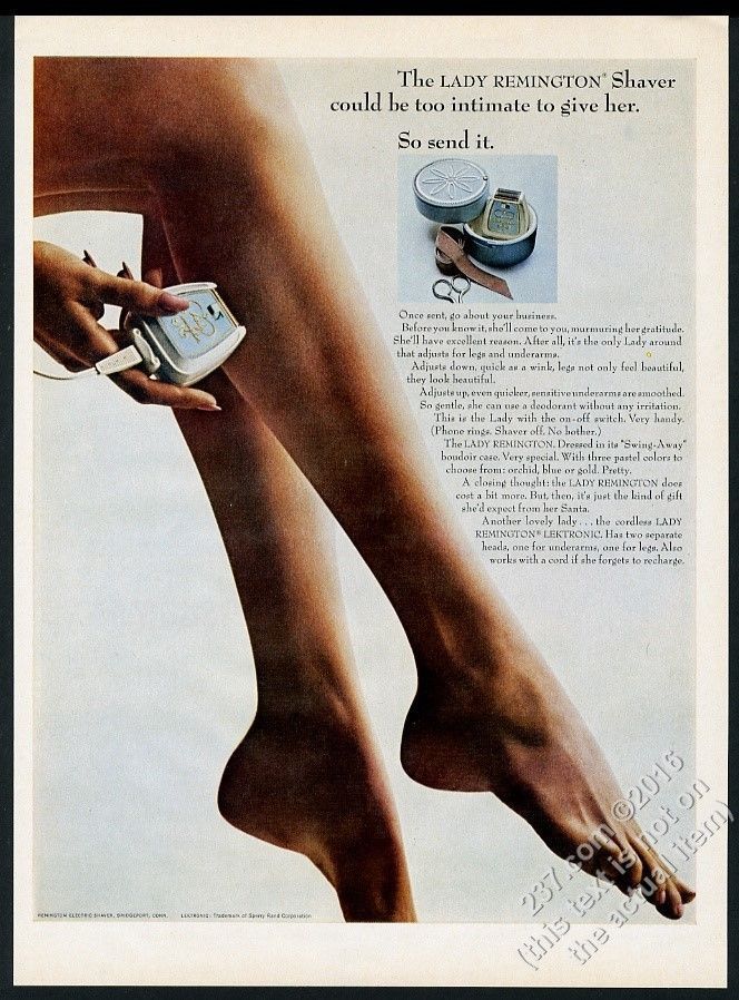 1964 woman's legs color photo Lady Remington shaver vintage print ad
