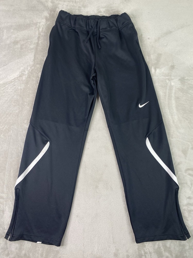 Nike Dri-fit Joggers Women’s M Warmup Pants Black Zipper Pockets Drawstring