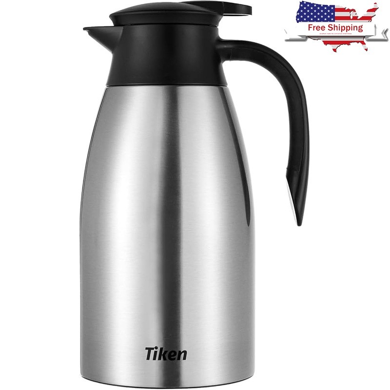 Thermal Coffee Carafe Insulated Stainless Steel Leakproof Pitcher Home Office US