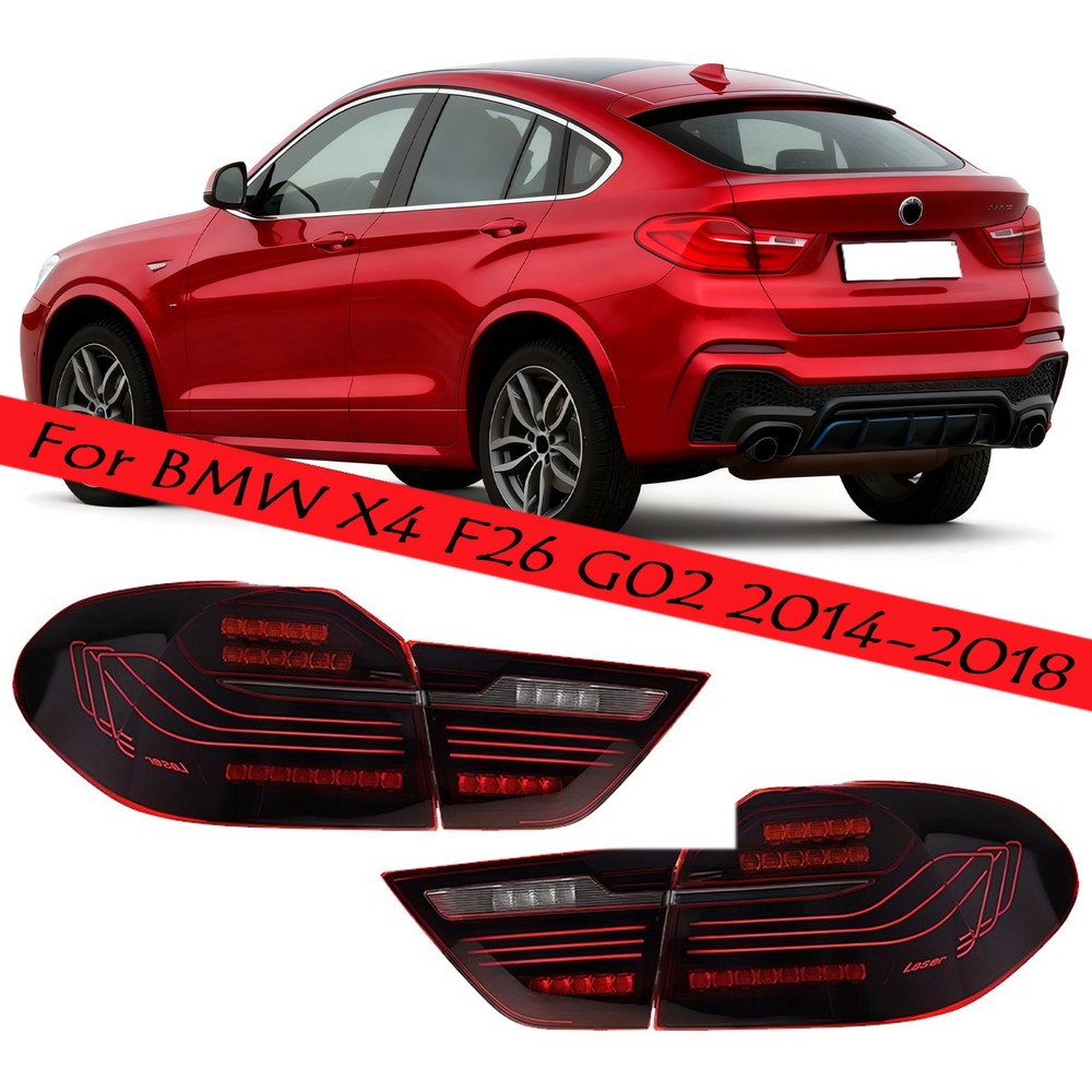 Pair Red LED Upgrade Tail Lamp Taillights Fit For BMW X4 F26 G02 2014-2018 4PCS
