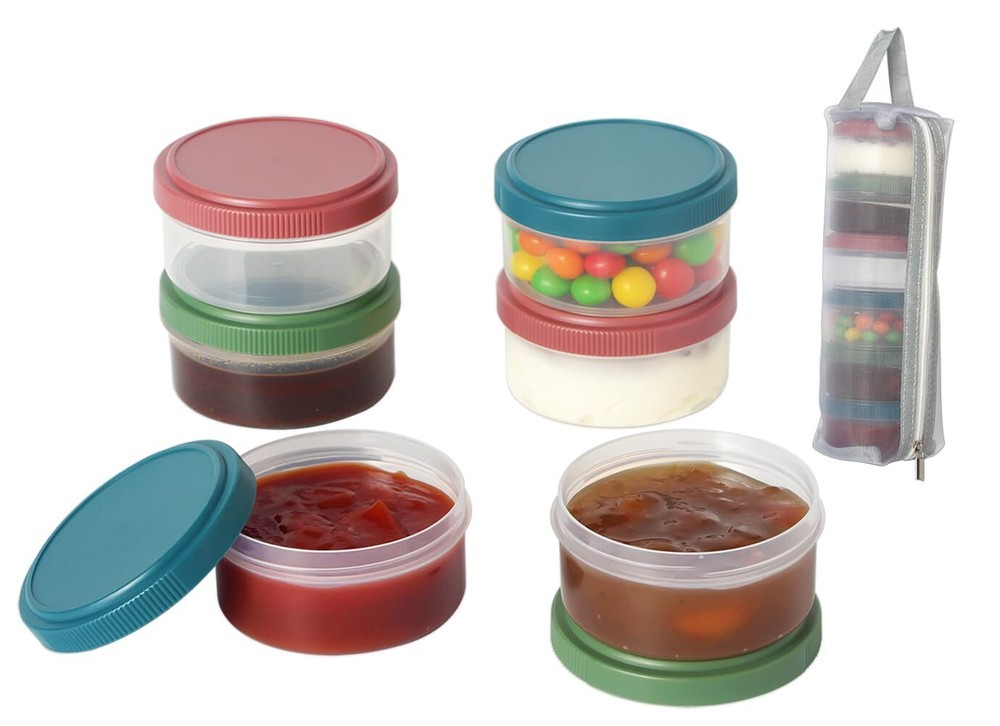 Tellshun 6 Pack Salad Dressing Container To Go 2.5 oz Condiment Cups with Leakpr