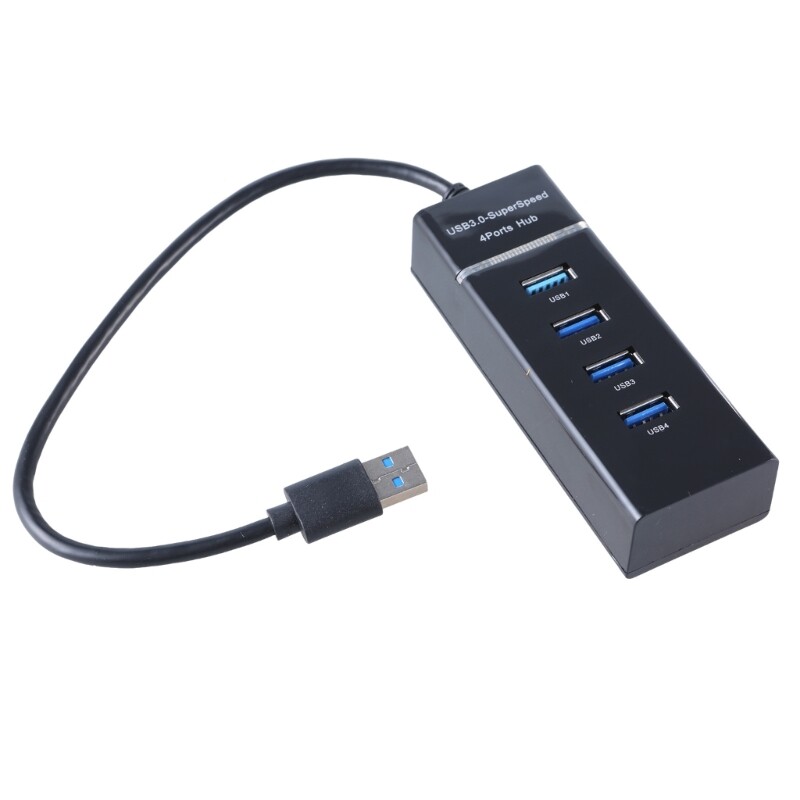 4-Port USB 3.0 Hub Adapter with Extension Cable for PC & Laptop
