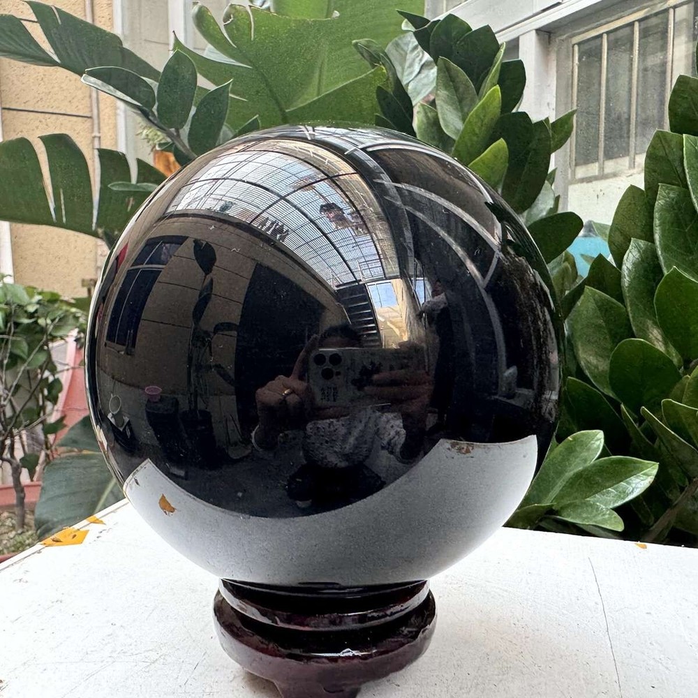 9.5LB  Natural black obsidian ball repair quartz crystal ball gift Healing