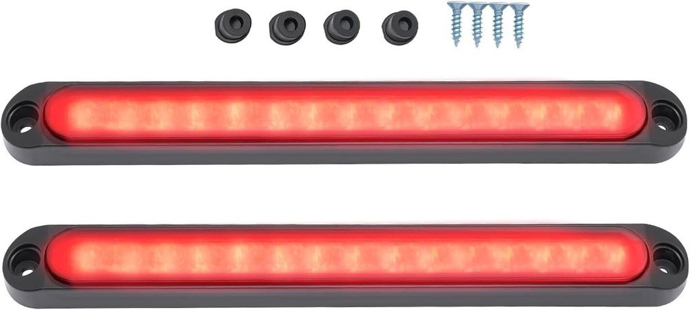 Red 2X 10 LED Truck Trailer Rear Turn Tail Brake Light Bar Strip