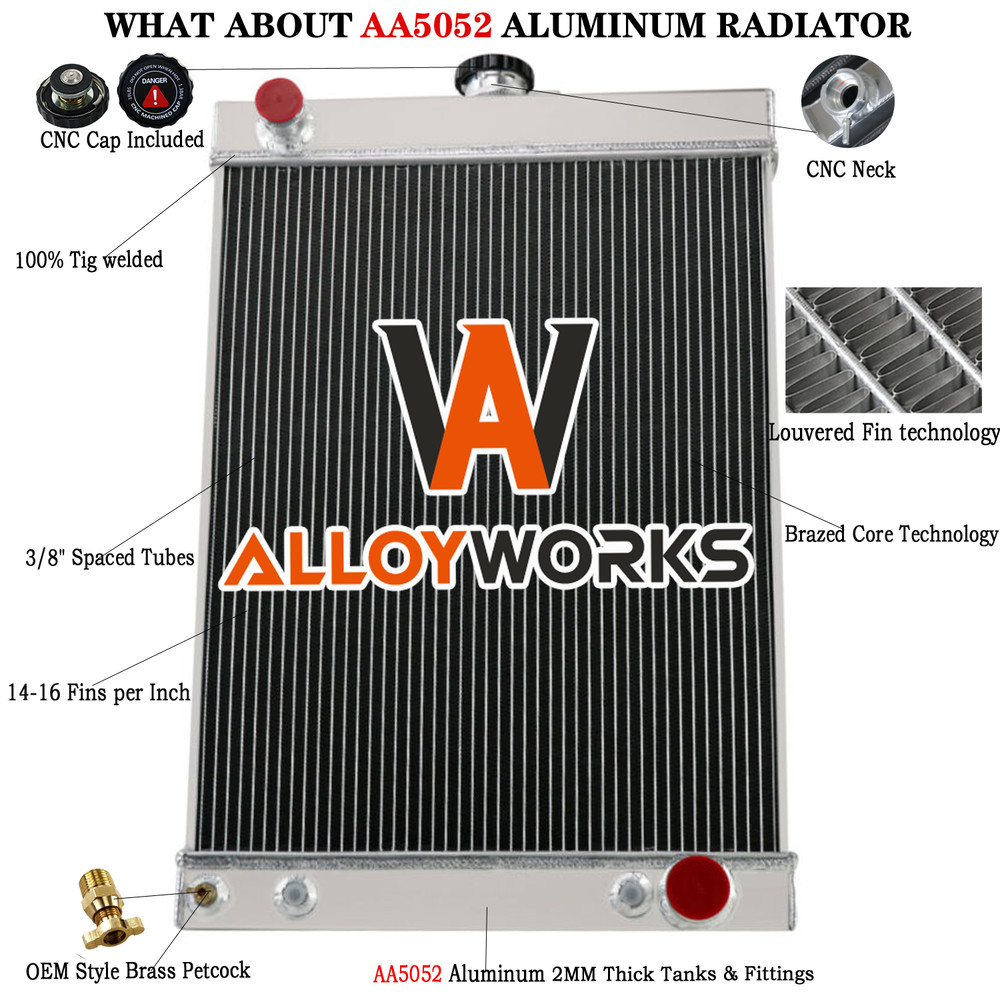 4 Row Aluminum Radiator For 1930-1950 Chevy MANY Cars 30s 40s 50s 27