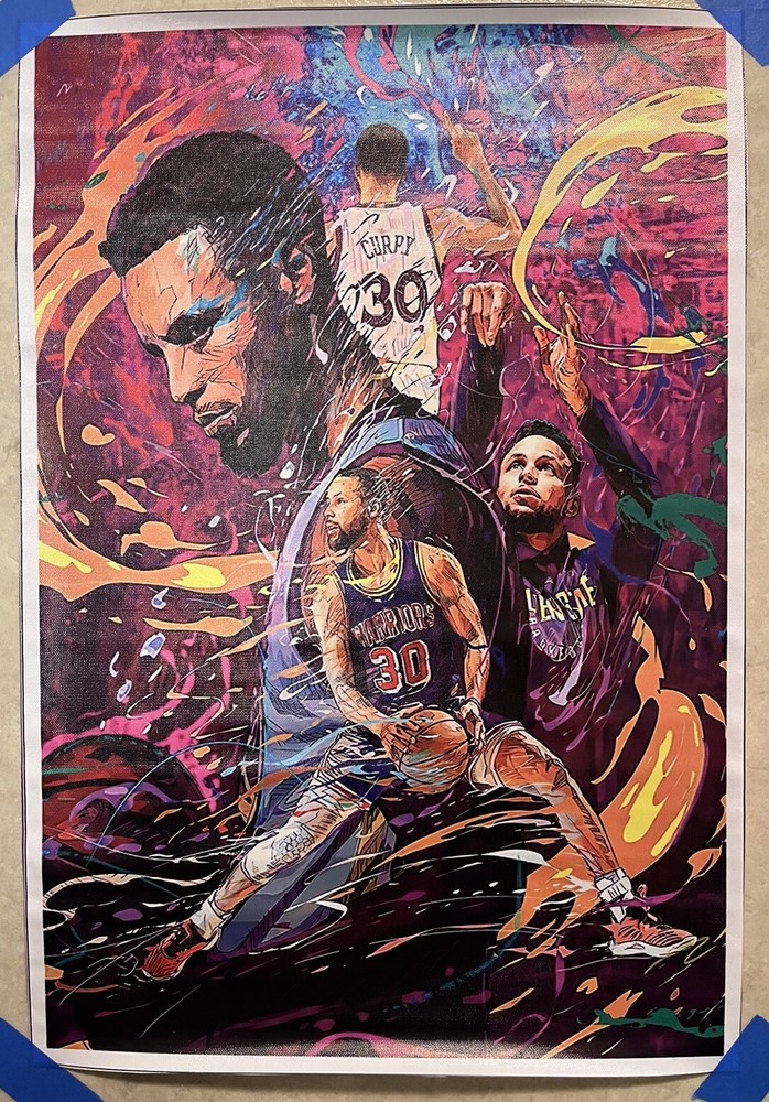 Stephen Curry Golden State Warriors NBA ✅ Canvas Poster Wall Art Man Cave 16x 24