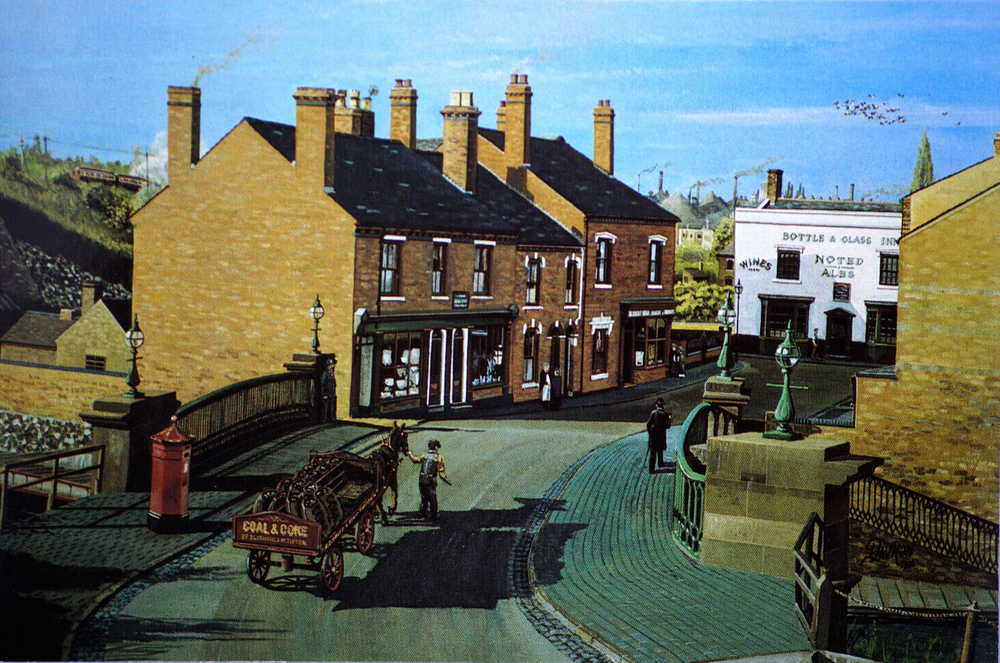 Postcard Horse-Drawn Coal Cart Black Country Museum Victorian Street Art Dudley