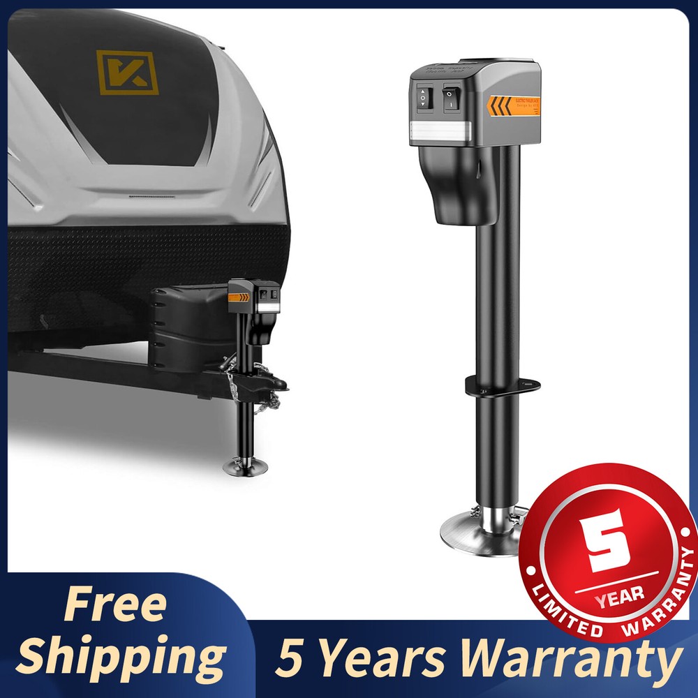 Electric Trailer Jack to 5000LBs Black Power Tongue Jack for Travel Trailer RV