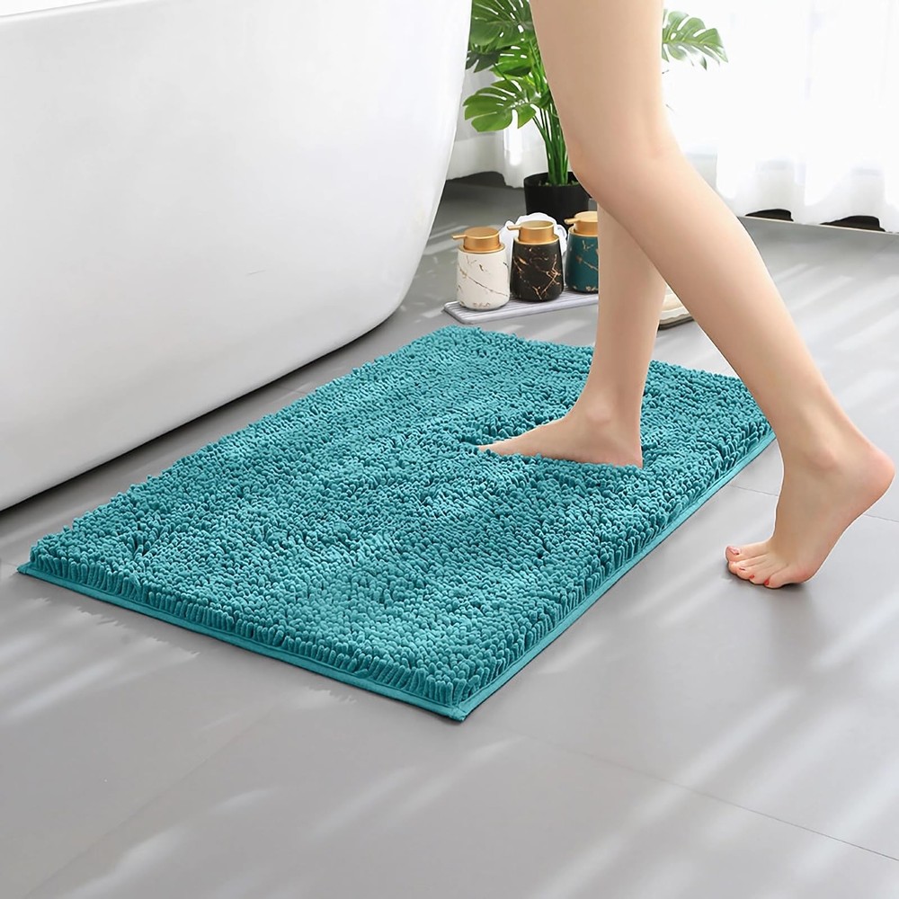 Soft Non-Slip Chenille Bathroom Rug Mat 32x20 Absorbent Machine Washable TRP