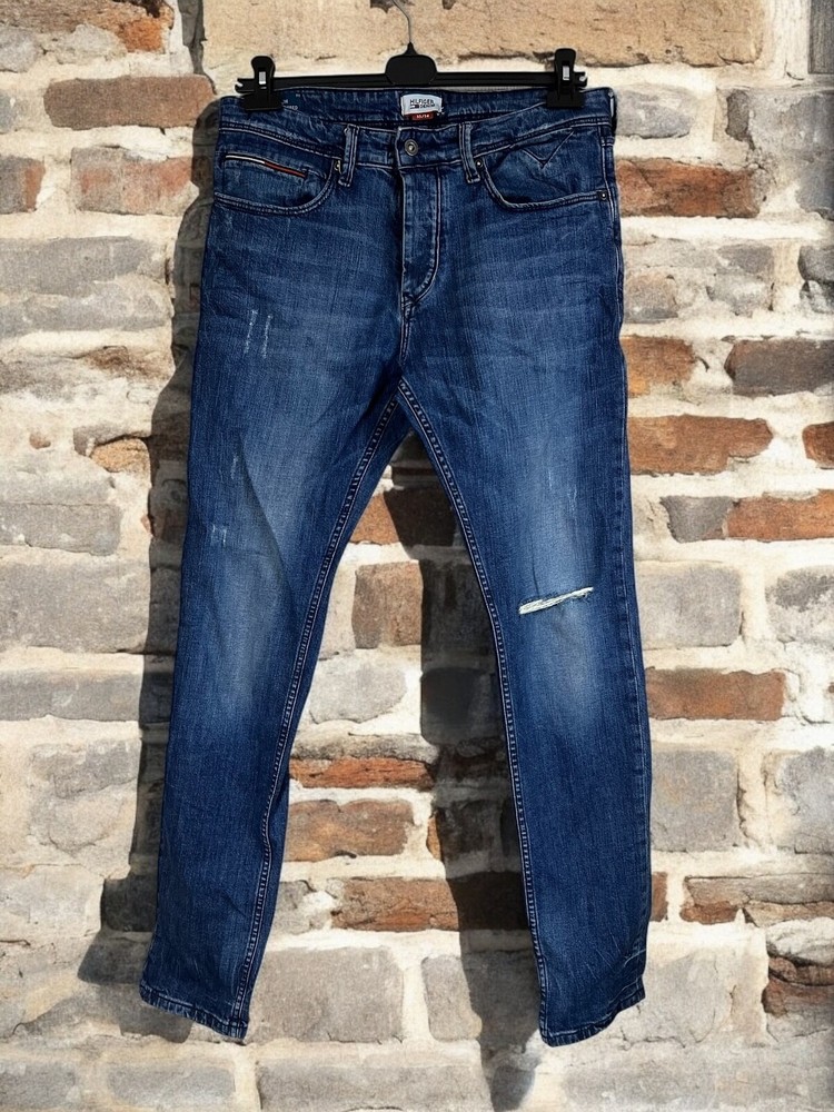 Tommy Hilfiger Mens Steve Slim Tapered Stretch Jeans 33x34 5 Pocket Regular Fit