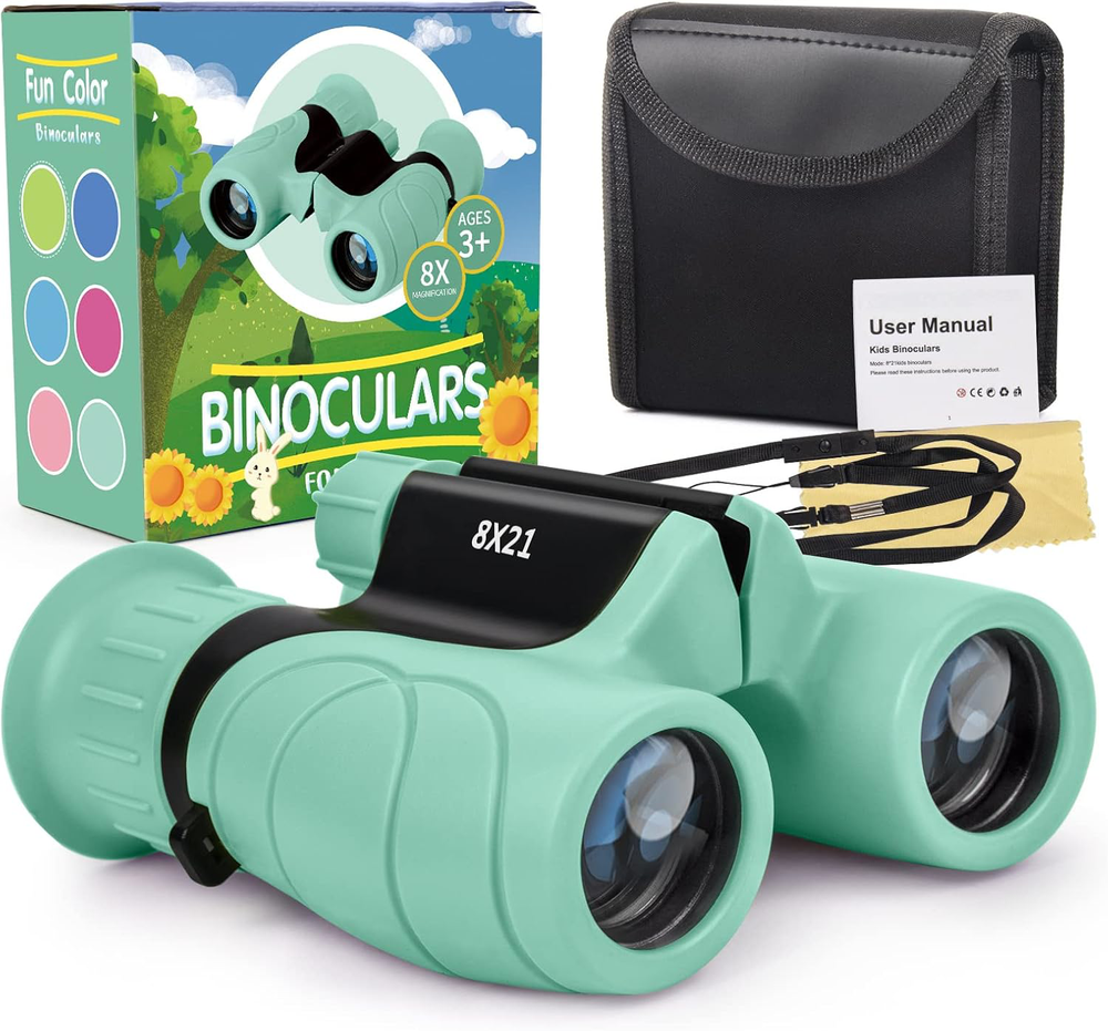 Kids Binoculars 8x21 for Bird Watching, Camping, Hiking, Age 3-12