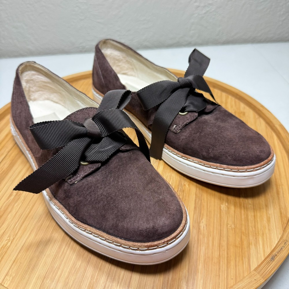 UGG Karilyn Sneaker in Moose Brown Suede with Leather Ribbon Detail 1013356