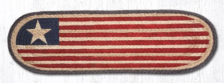 Original Flag Small Table Runner or Stair Tread, Earth Rugs, 27