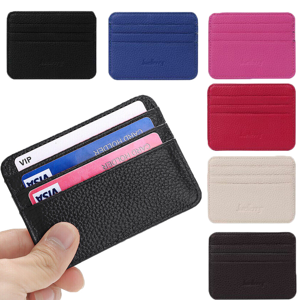 Slim Front Pocket Leather Wallet for Men & Women - Minimalist Card Holder  