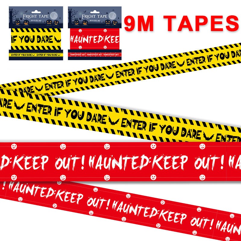 9m Halloween Caution Tape for Haunted House Horror Party Door Decor