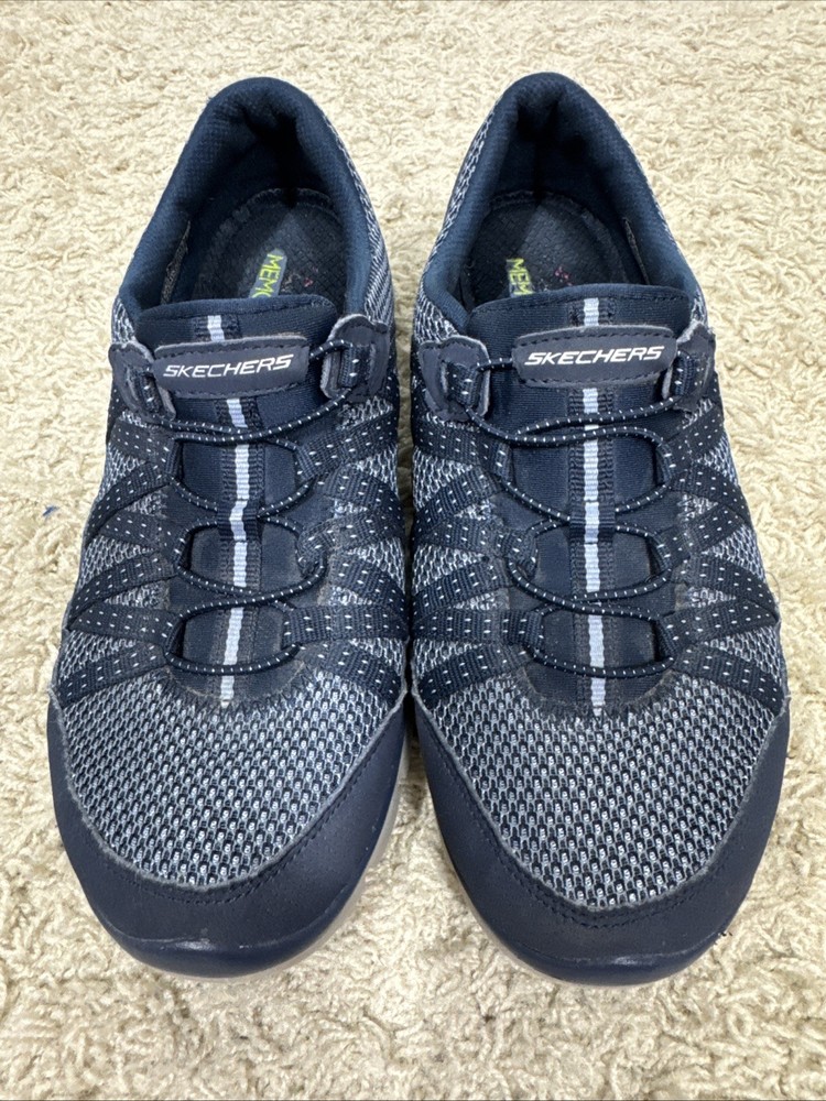 Skechers Gratis Memory Foam Cooled Slip On Athletic Walking Shoes Size 7.5 Navy