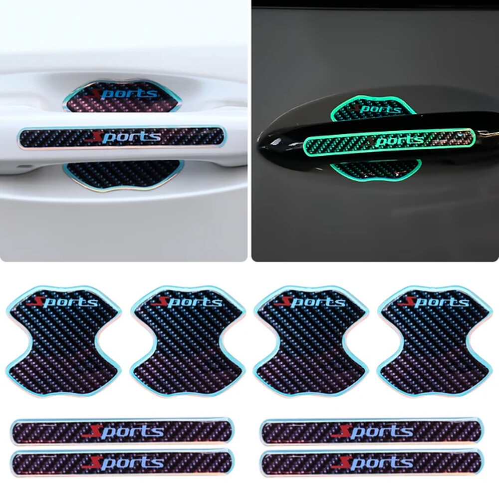 8X Luminous Car Door Handle Bowl Sticker Protector Anti Scratch Cover Stickers
