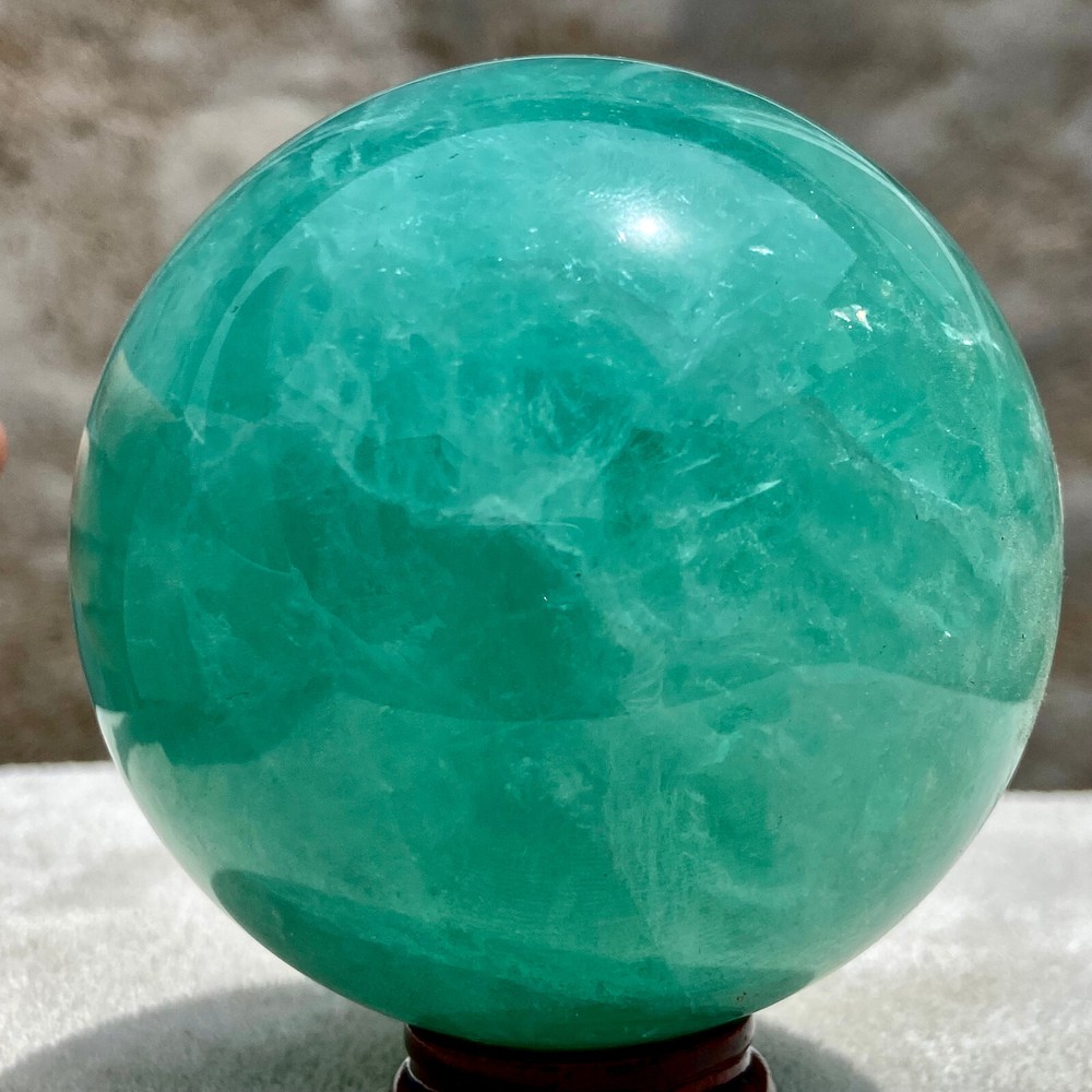 2LB natural green fluorite crystal ball for Reiki healing and energy work