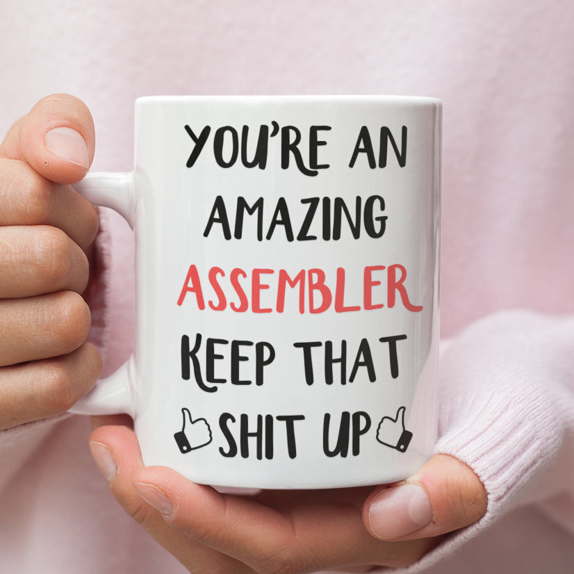 Funny Assembler Gift Mug for Programmers and Coders