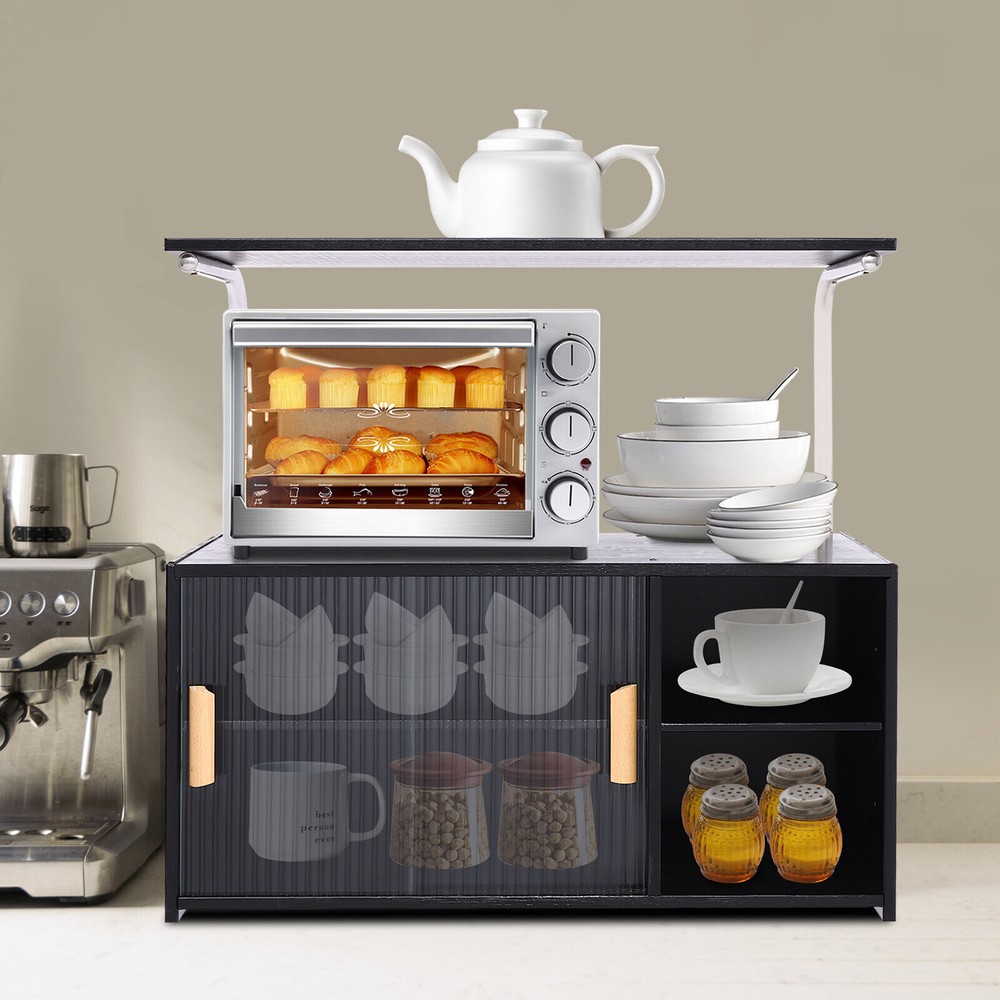 Farmhouse Sideboard Buffet Cabinet 26.4 Inch Tall with Adjustable Shelves and Door