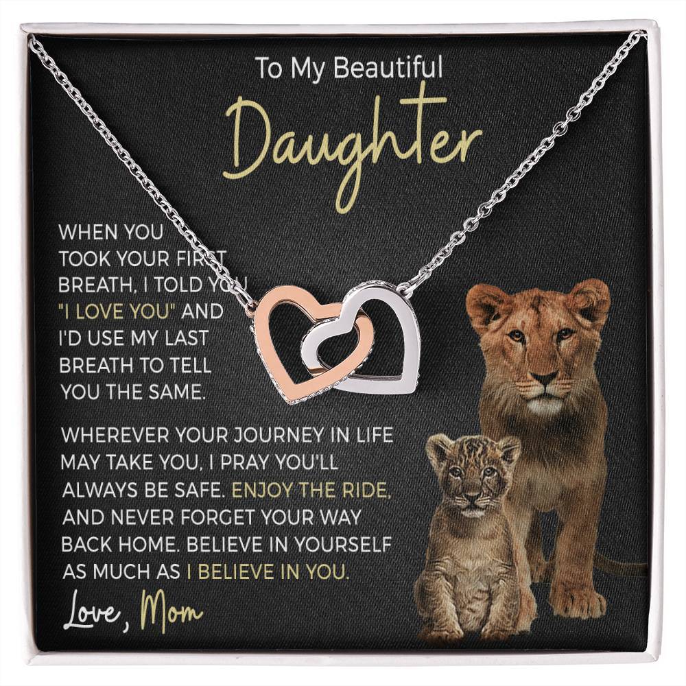 Collar corazones entrelazados Daughter Enjoy The Ride