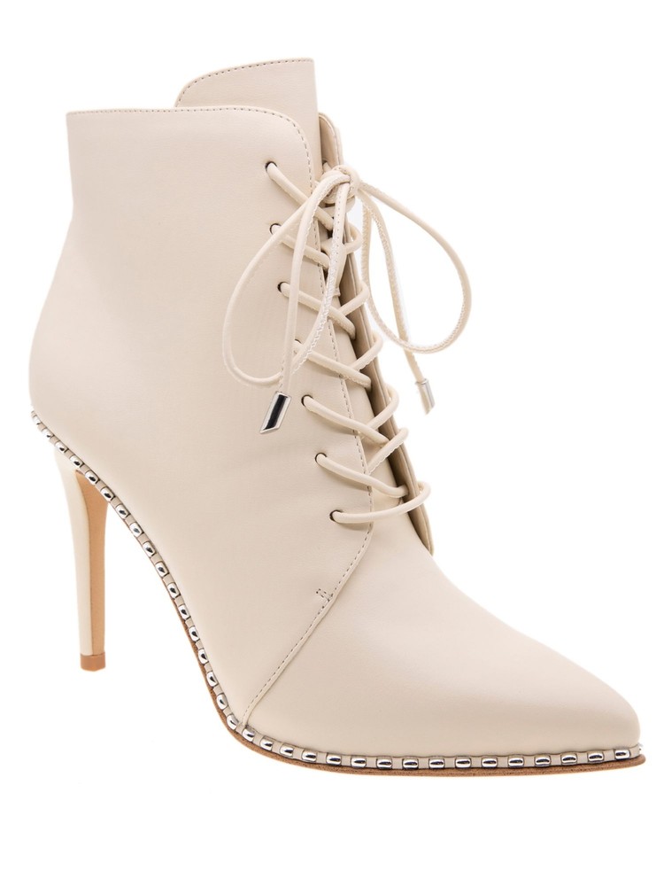 BCBGENERATION Womens Ivory Ball Chain Haxah Pointed Toe Stiletto Booties 9.5