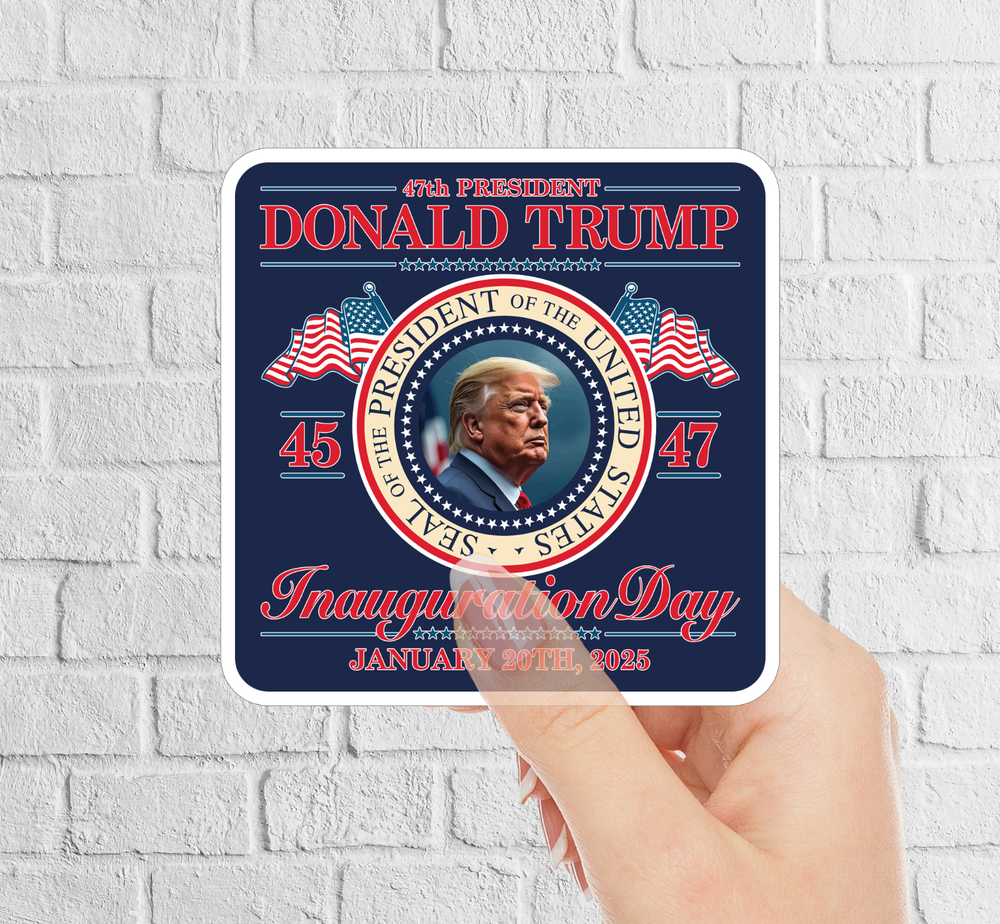 NEW Trump 47th President Inauguration Day Sticker - January 20, 25 - 3.4 INCHES