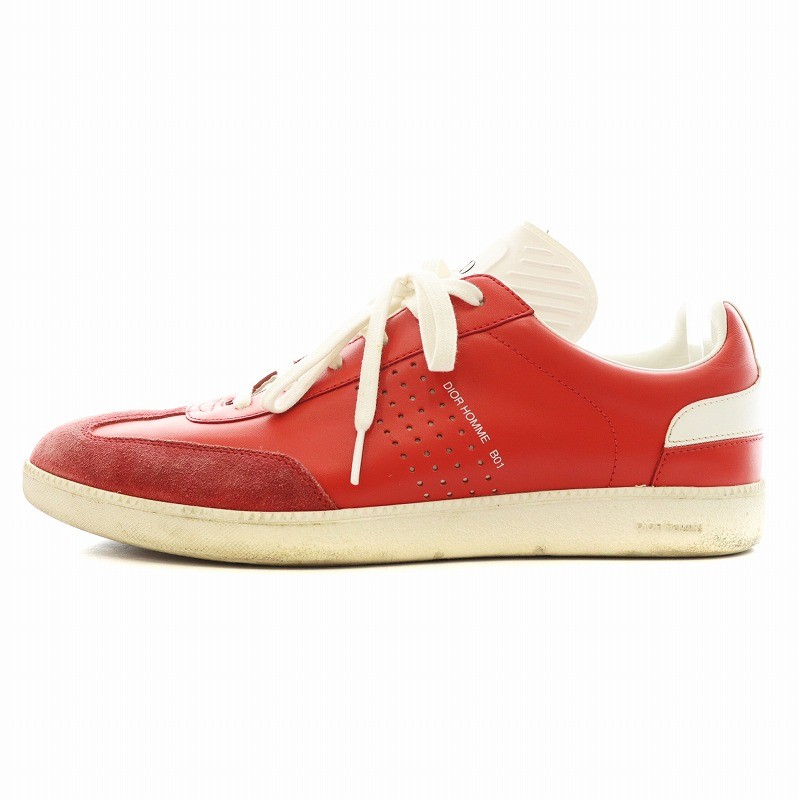 Dior Homme B01 Sneakers in Red Leather with Bee Print Size 41 for Men