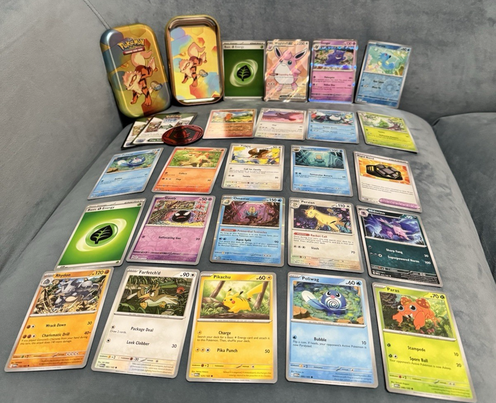 Pokemon Scarlet Violet Tin with 2 Booster Packs, Energy Coin, and Art Card