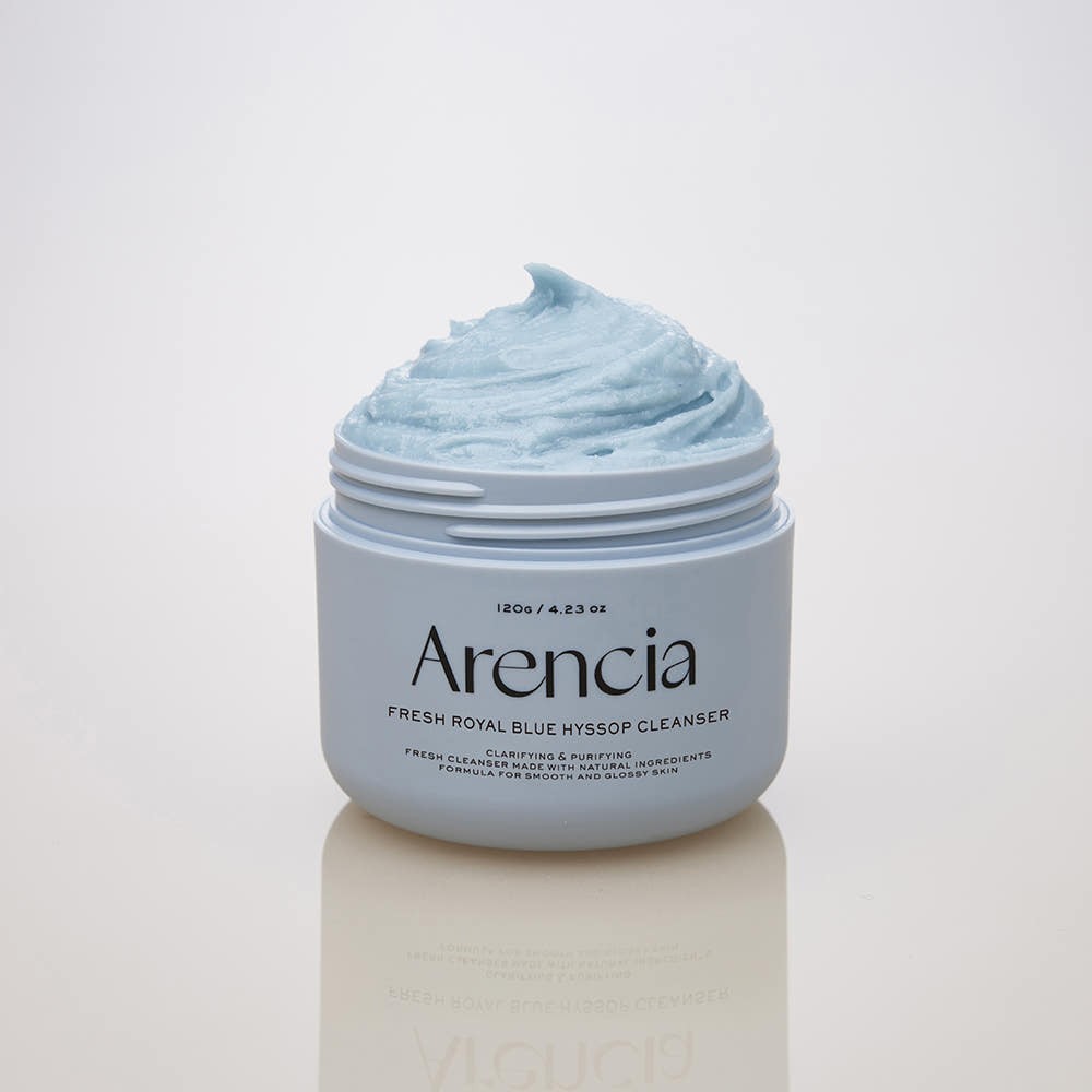 ARENCIA Fresh Blue Hyssop Rice Mochi Cleanser 120g for Gentle Cleansing