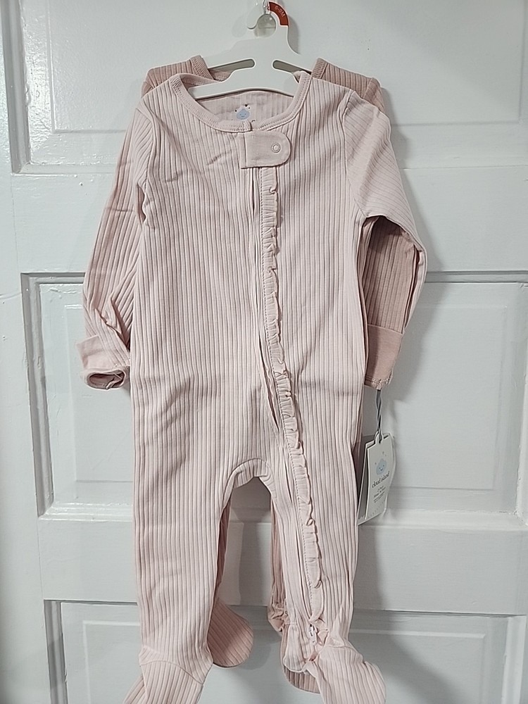 Baby Girl 3-6 Months Cloud Island 2 Piece Sleep N Play Outfits Pink Double...