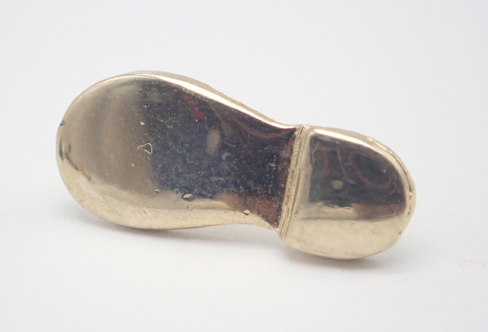 Shoe Sole Gold Tone Vintage Lapel Pin